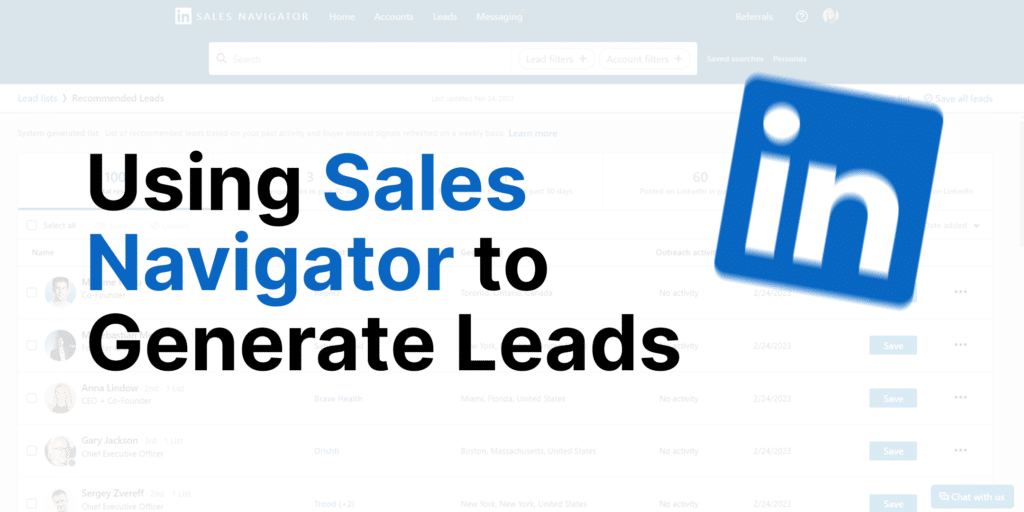 Using sales navigator to generate leads