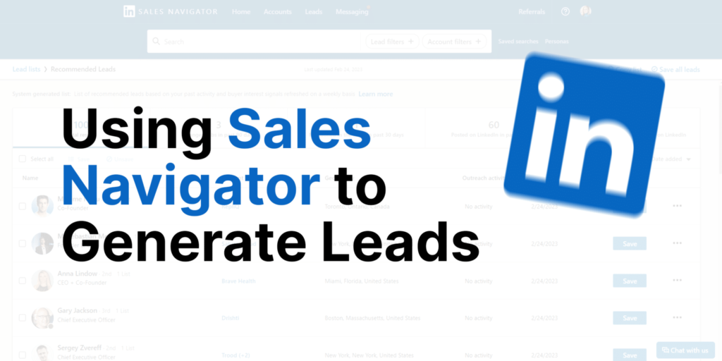 Using sales navigator to generate leads