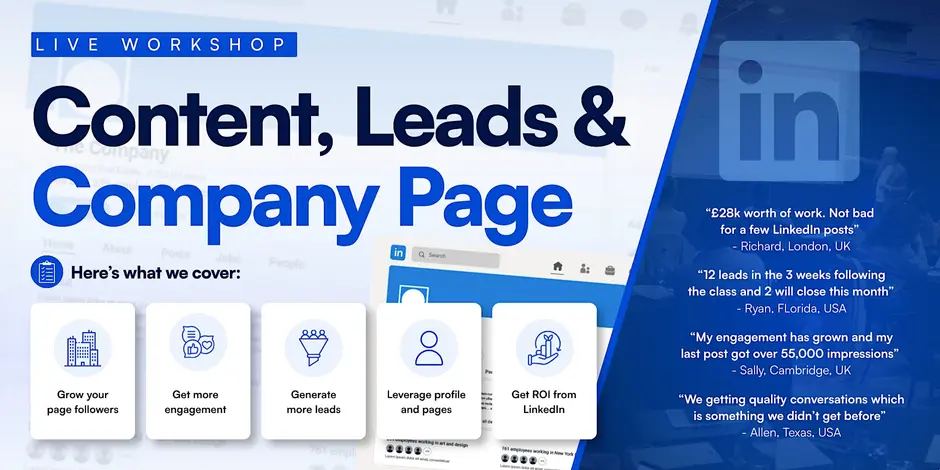 Content, Leads & Company Page live events