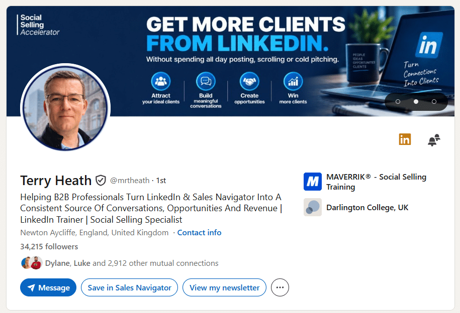 Terry Heath, LinkedIn Trainer and Social Selling Expert.