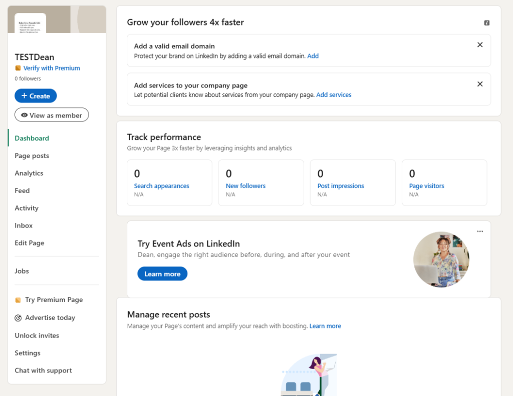 How to create a linkedin company page