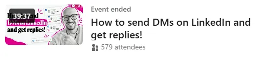 send dms linkedin event
