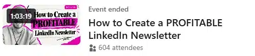 inbound leads on linkedin event profitable newsletter